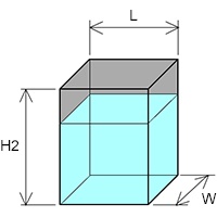 Oppervlakte van een rechthoekige tank